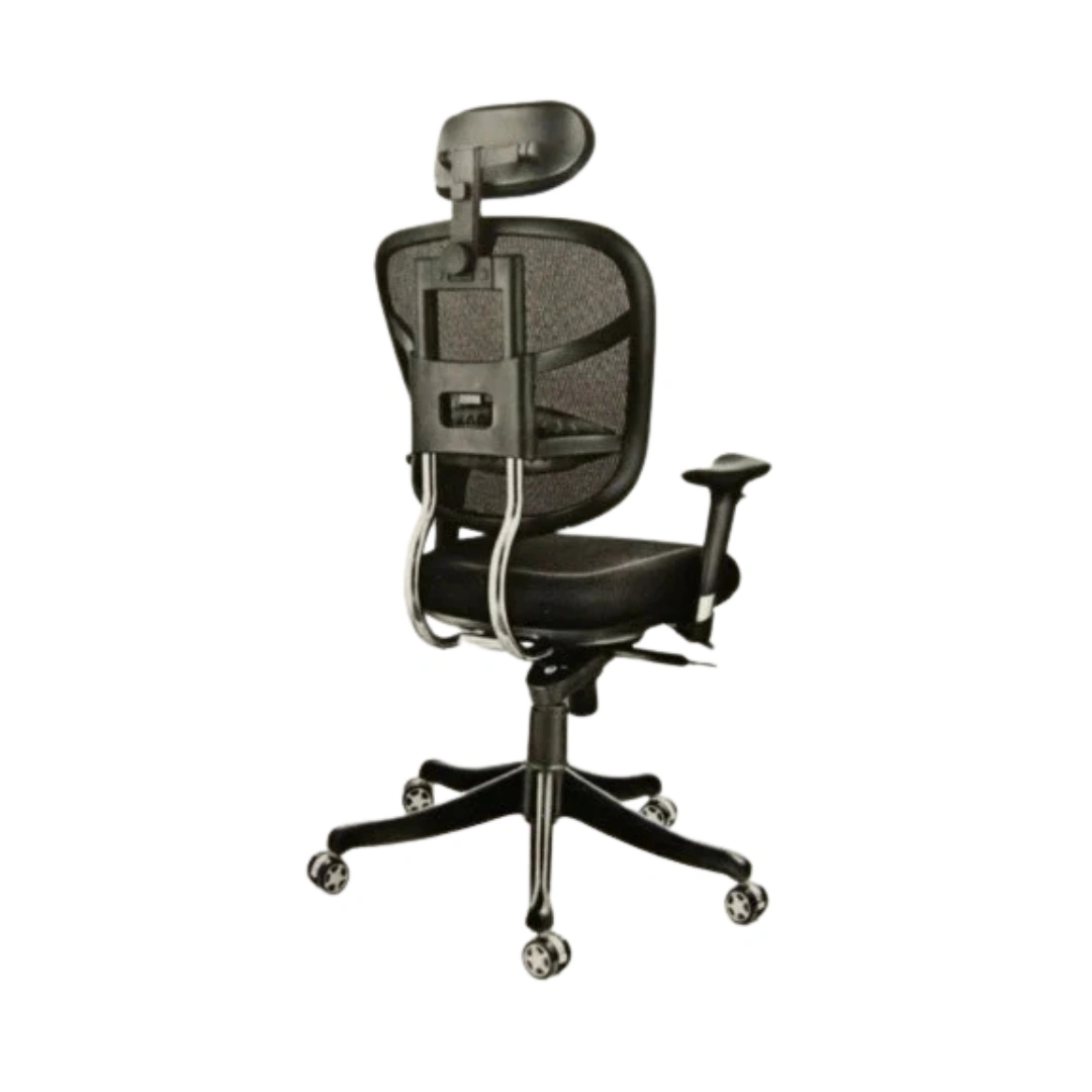 Adjustable Arm Black Mesh Chair