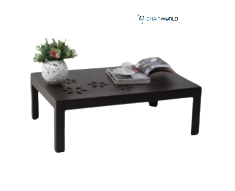 Floral Cutout Wooden Coffee Table