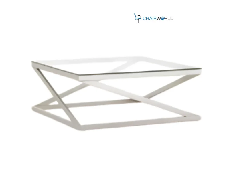 Modern Glass Top Geometric Coffee Table